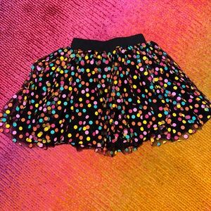 Lola + The Boys Black Skirt with Colorful Dots